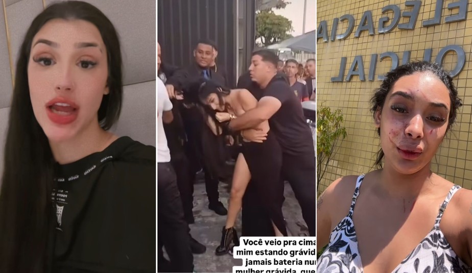 Grávida, Bia Miranda se envolve em briga com pancadaria na saída de boate: ' Dei chute na cara dela'