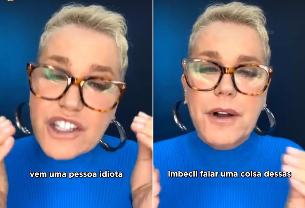 Xuxa perde paci&ecirc;ncia e chama internauta de 'idiota e imbecil' em live &mdash; Foto: Instagram