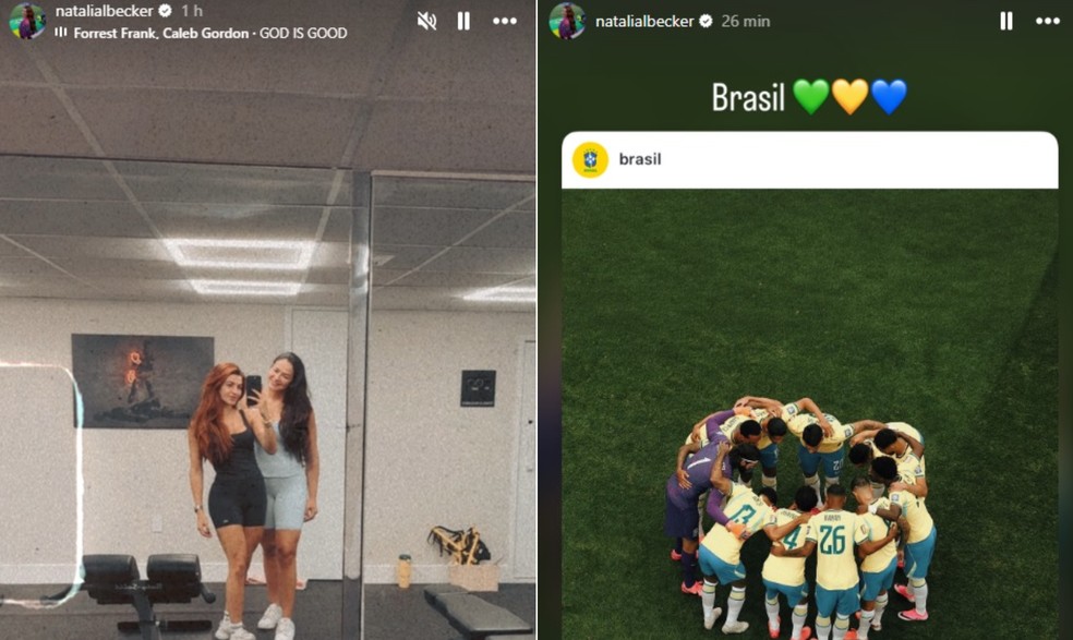 Natalia Becker depois da eliminação do Brasil da Copa de 2026 — Foto: Reprodução/Instagram