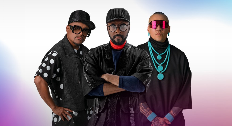 Poster oficial do Black Eyed Peas para o Rock in Rio, sem Fergie — Foto: Reprodução