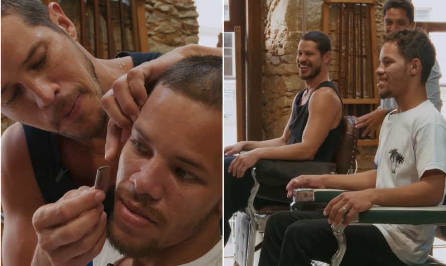 José Loreto leva sósia Lorran Galdino na barbearia 'para ficar mais gêmeo'