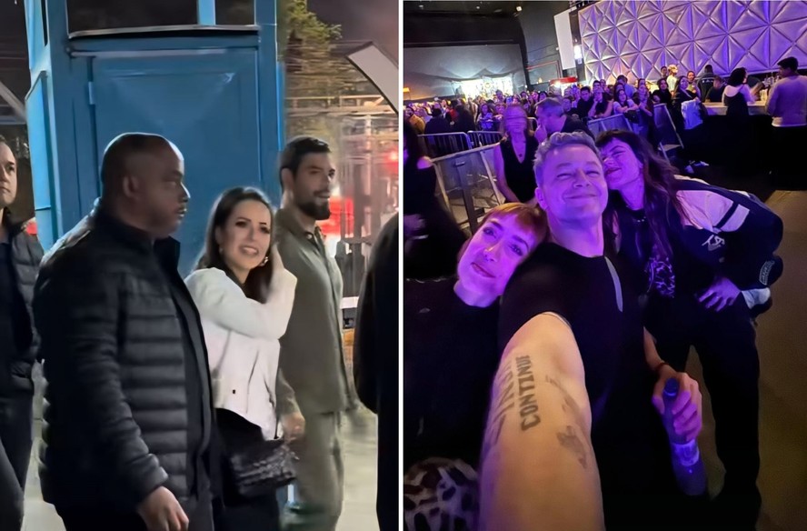 Sandy com novo namorado e Lucas Lima com amigas assistem a mesmo show em SP