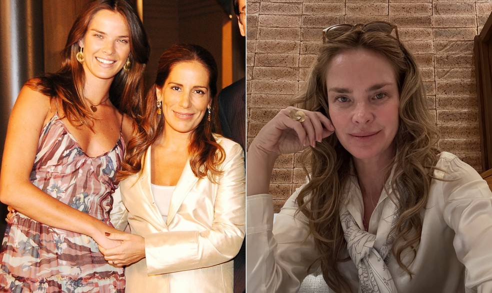 Leticia Birkheuer com Gloria Pires em 'Belíssima' e atualmente — Foto: Divulgação/ Rede Globo; Reprodução/ Instagram
