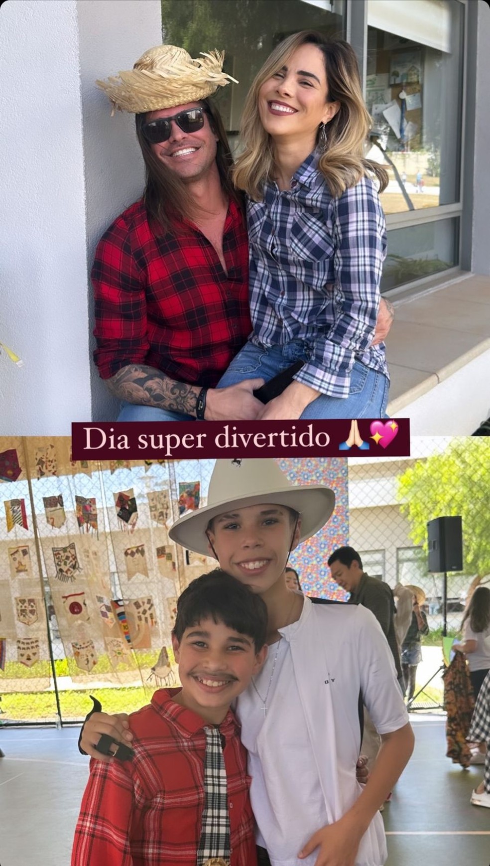 Wanessa Camargo leva Dado Dolabella à festa junina da escola dos filhos — Foto: Instagram