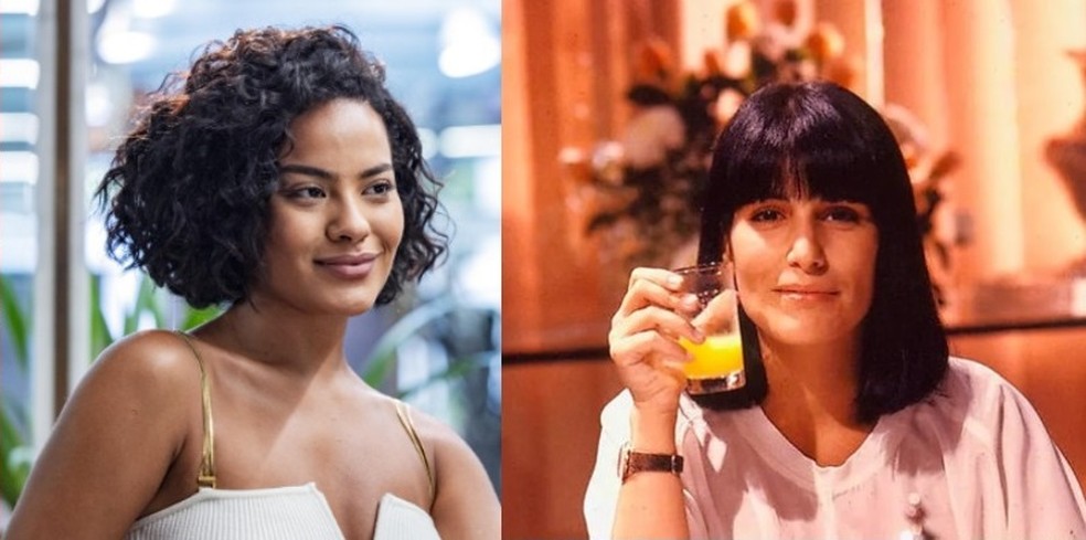 Maria de Fátima por Bella Campos e por Gloria Pires — Foto: Divulgação e Acervo / CEDOC
