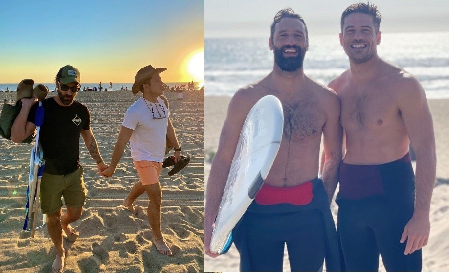 Marco Pigossi com o namorado, o cineasta Marco Calvani — Foto: Reprodução/Instagram