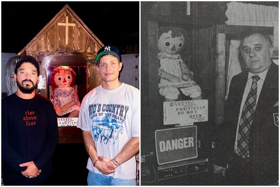 Matt Rife e  Elton Castee assumem o museu Warren e planejam abri-lo ao p&uacute;blico com 'experi&ecirc;ncias paranormais &uacute;nicas'. Ao lado, Ed Warren no museu &mdash; Foto: Reprodu&ccedil;&atilde;o / Instagram