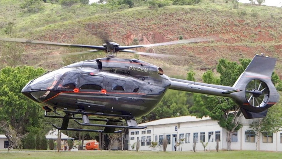 Helicóptero Airbus ACH145 conta com três tanques de combustível, pode voar mais de 650 km sem escalas para reabastecimento — Foto: Reprodução