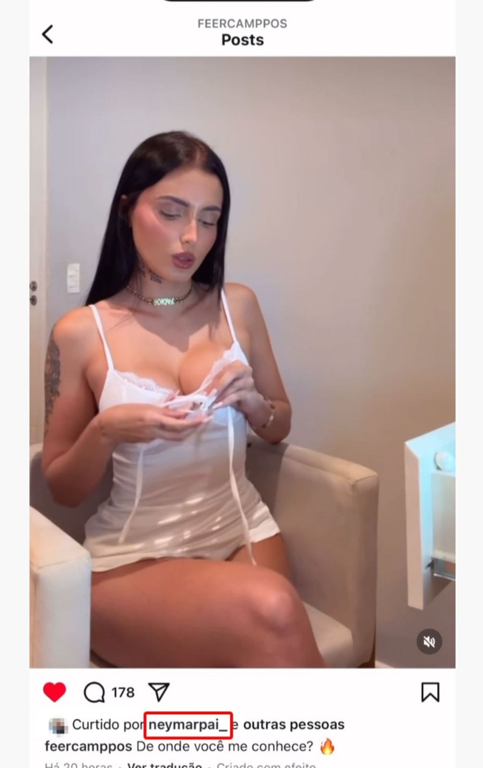 Pai de Neymar curte vídeo sexy de Fernanda Campos, ex-affair do jogador;  veja!