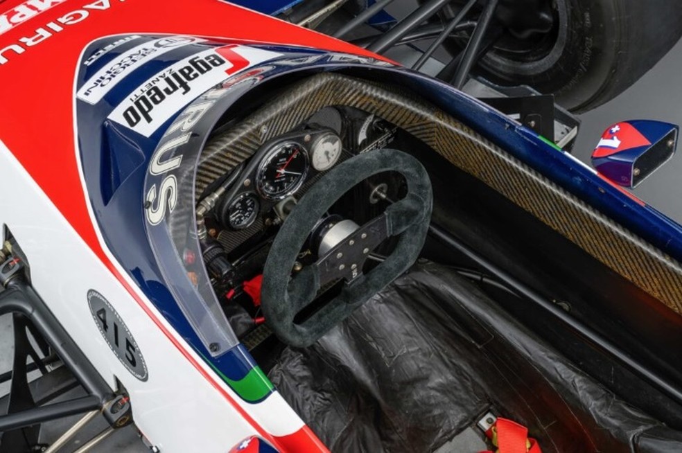 Toleman: primeiro carro usado por Senna na Fórmula 1, no GP Brasil, vai a leilão — Foto: Reprodução/RM Sotheby’s