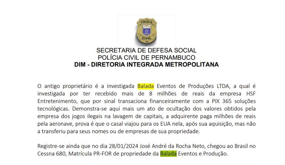Inquérito invstiga Gusttavo Lima — Foto: reprodução