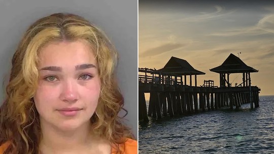 Mulher flagrada fazendo sexo em píer pula no mar para tentar escapar da polícia