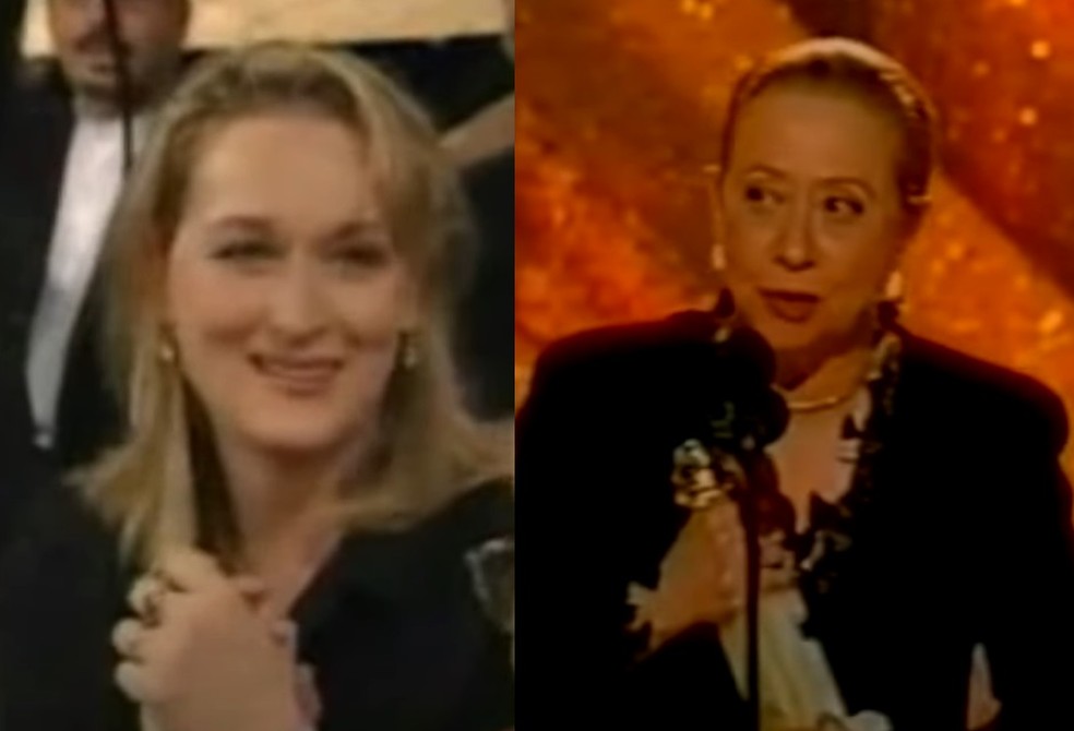 Meryl Streep parabenizou Fernanda Montenegro pela atuação em 'Central do Brasil' — Foto: Reprodução/Youtube