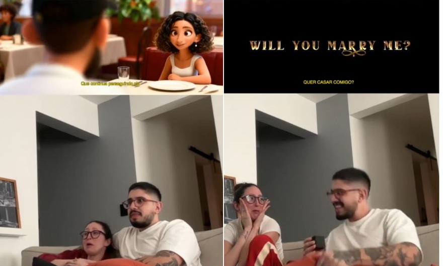 Homem cria 'filme da Disney' com ajuda de IA para pedir namorada em casamento e vídeo viraliza