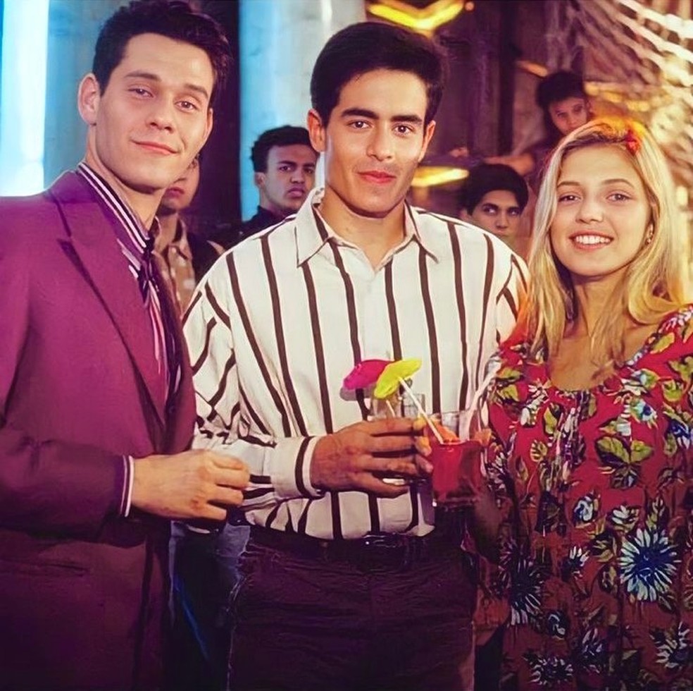Nico Puig, Felipe Folgosi e Patricia de Sabrit foram os protagonista da novela 'Olho por olho", em 1993 — Foto: Divulgação - Arquivo