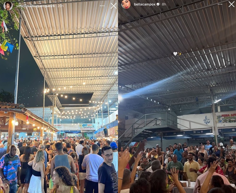 Vini Albuquerque e Bella Campos postam do Samba do Trabalhador — Foto: reprodução/ instagram