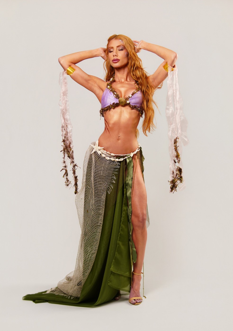 Maria Lina se veste de Ariel para festa de Halloween — Foto: Kaue Carvalho