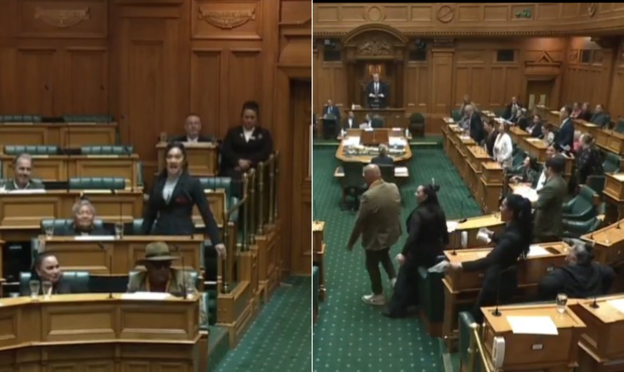 Deputados fazem haka como protesto durante sessão em parlamento na Nova Zelândia