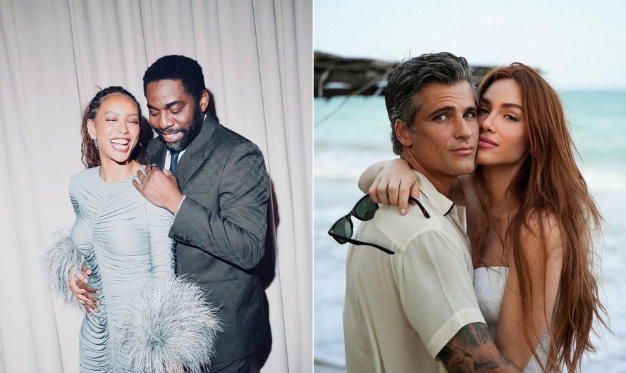 Os casais Taís Araújo e Lázaro Ramos; e Bruno Gagliasso e Giovanna Ewbank
