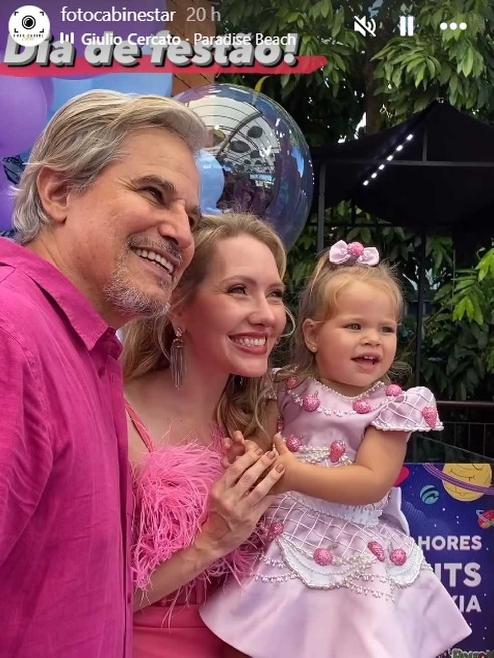 Festa da filha de Edson Celulari e Karin Roepke &mdash; Foto: Reprodu&ccedil;&atilde;o/Instagram