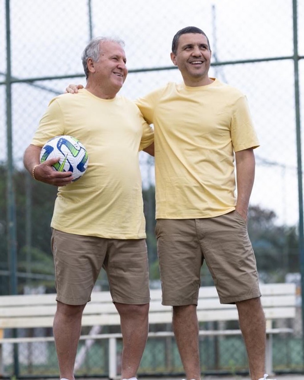 Zico com Bruno Coimbra, o filho do meio — Foto: reprodução/ instagram