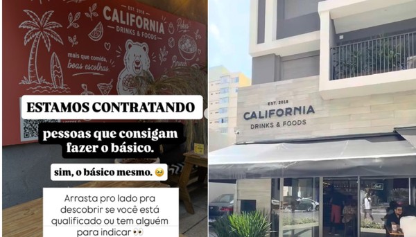 Restaurante viraliza nas redes com requisitos 'básicos', mas inusitados, para contratar funcionário