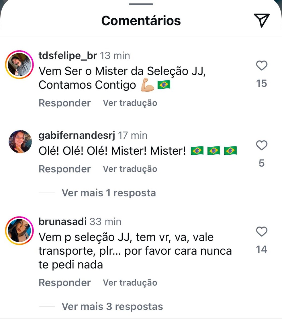 Torcedores brasileiros invadem redes sociais de Jorge Jesus — Foto: Reprodução/Redes sociais