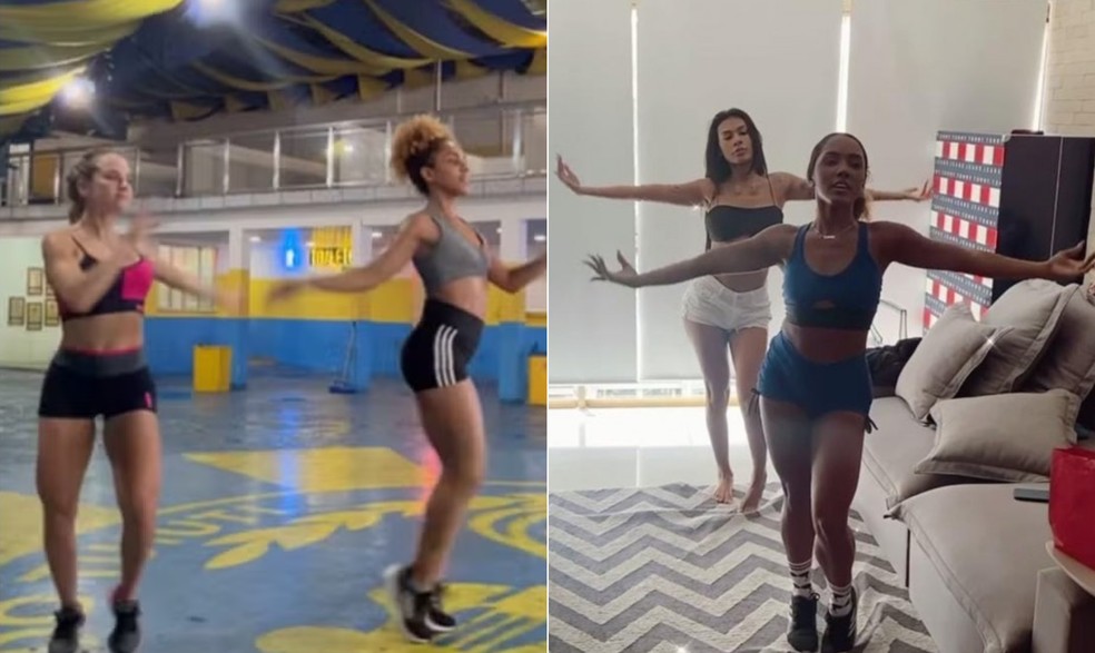 Gabi Martins e Pocah já tiveram aulas de samba com Mayara Lima, da Tuiuti — Foto: Reprodução/Instagram