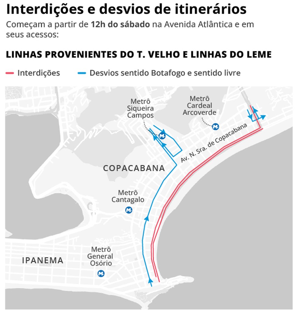 Esquema especial para show do Alok tem desvios no trânsito — Foto: Editoria de Arte