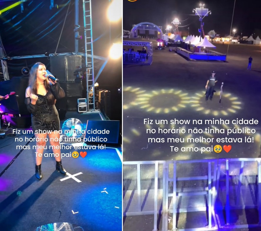 Cantora viraliza ao mostrar seu show no ES com apenas o pai na plateia ...