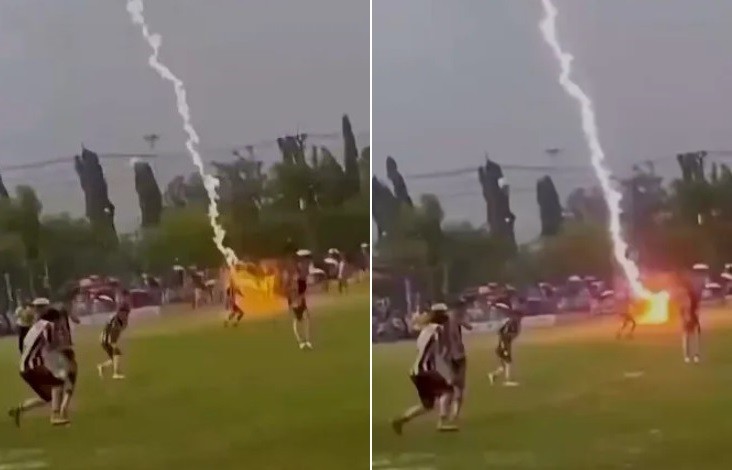 Raio cai em campo de futebol, mata um jogador e deixa outros 12 feridos - QTU Questões do Universo