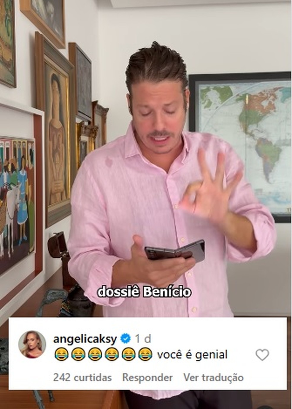 Angélica ri de vídeo que ironiza crise do namoro do filho com Duda Guerra: 'Genial' — Foto: Reprodução/Instagram
