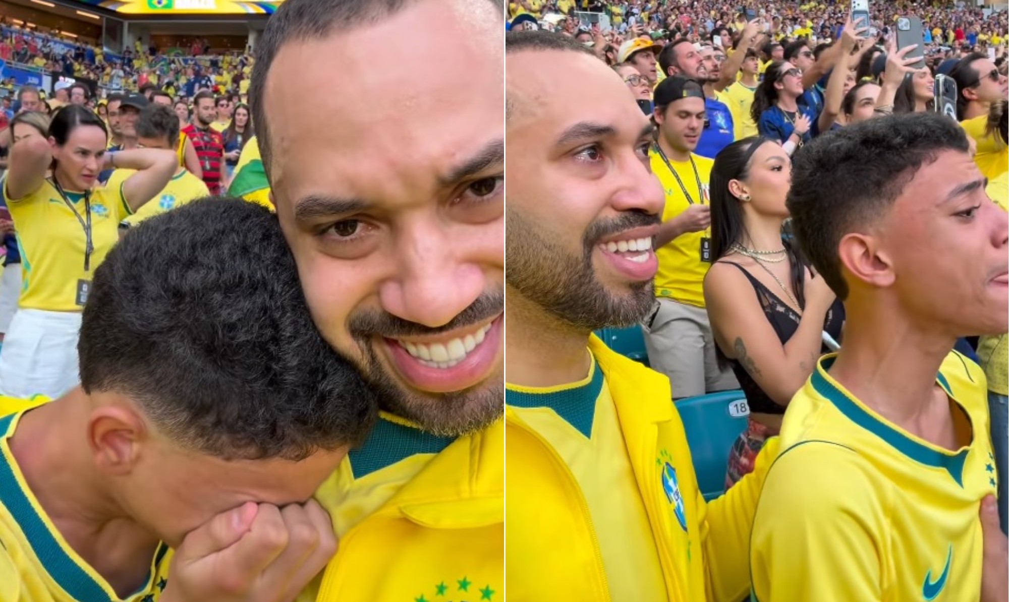 Gil do Vigor emociona ao levar sobrinho para jogo do Brasil nos EUA
