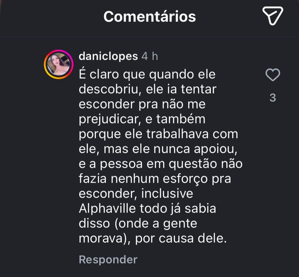 Dani Lopez afirmou que Tirullipa dizia no ser mais casado  Foto: Reproduo/Instagram
