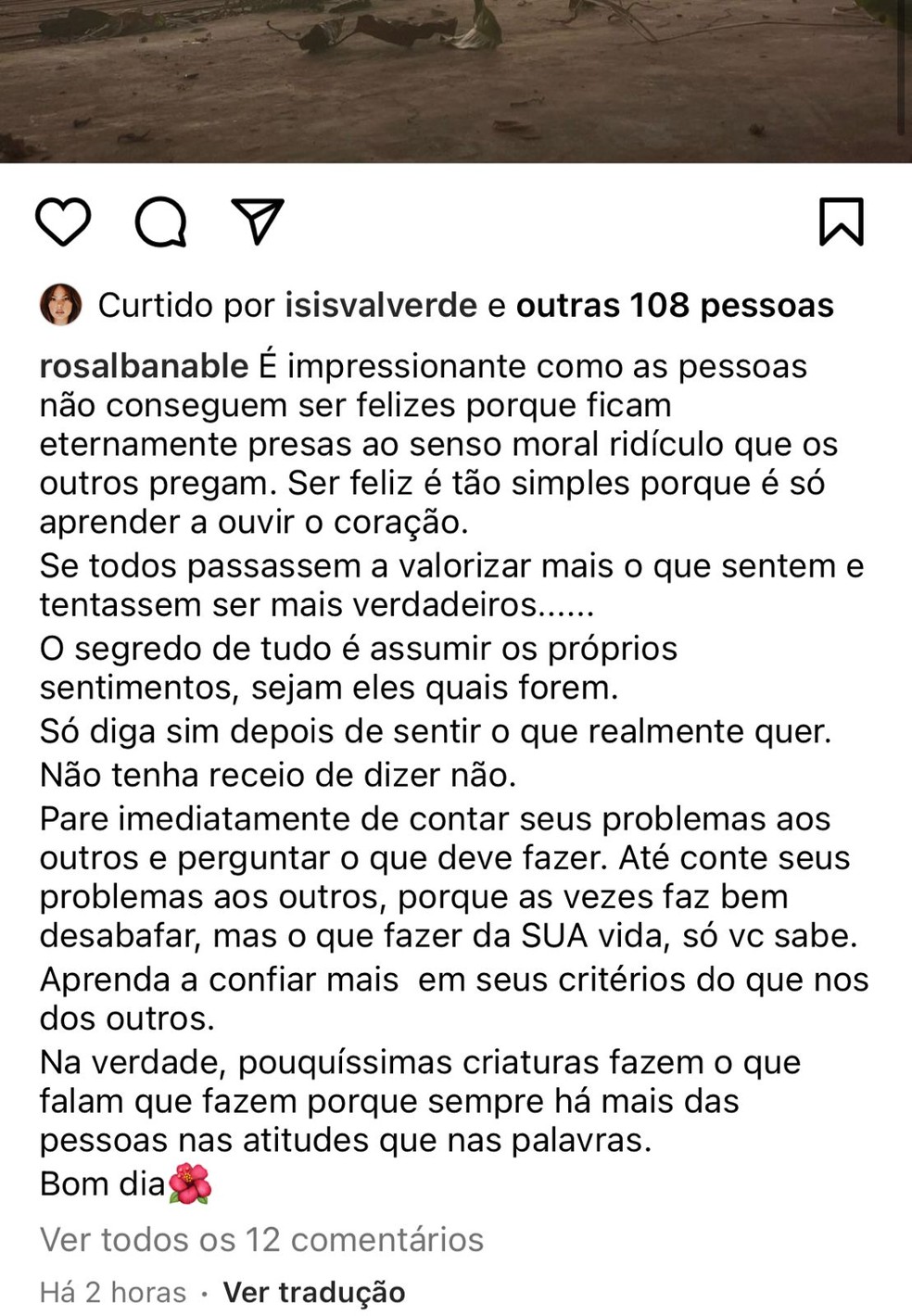 Mãe de Isis Valverde desabafa na web após assumir namoro — Foto: Instagram