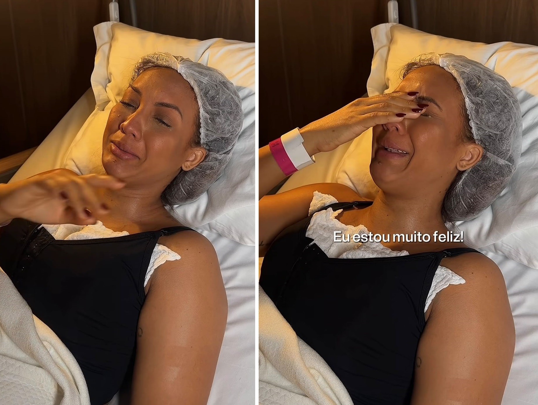 Maxiane, do 'BBB 26', se emociona ao colocar silicone: 'Meus peitos estão lindos'