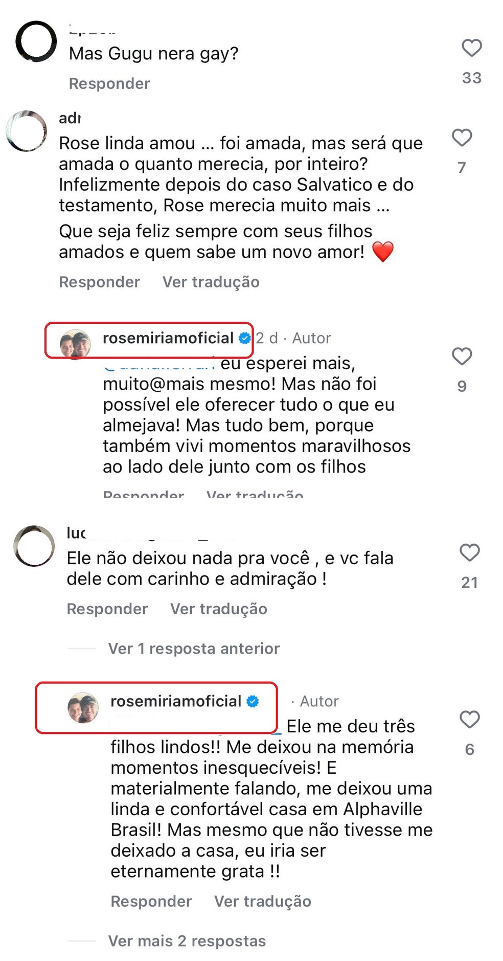 Rose Miriam responde coment&aacute;rio sobre sexualidade de Gugu &mdash; Foto: Instagram