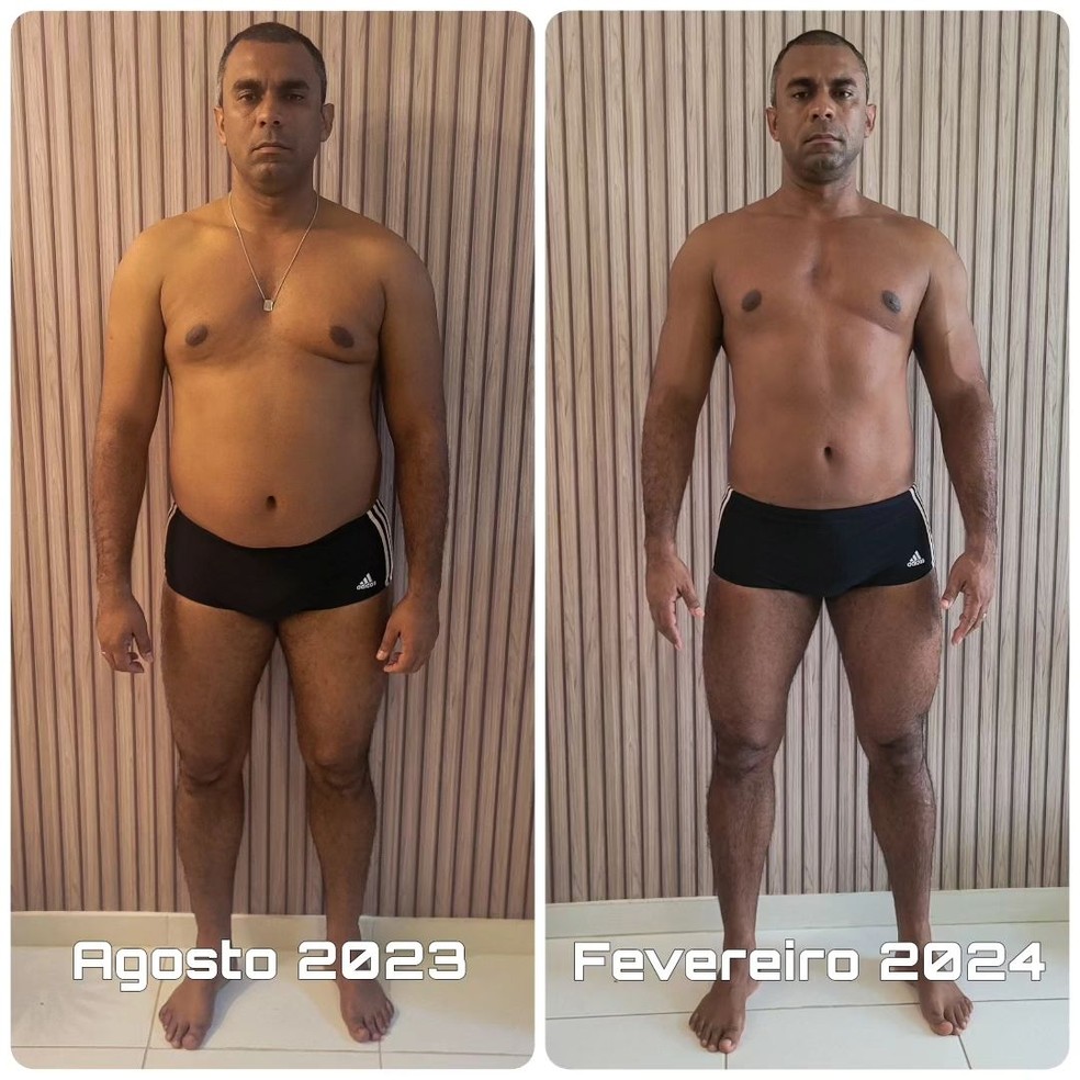 Felipe Terra postou o antes e depois no Instagram  — Foto: reprodução/ instagram