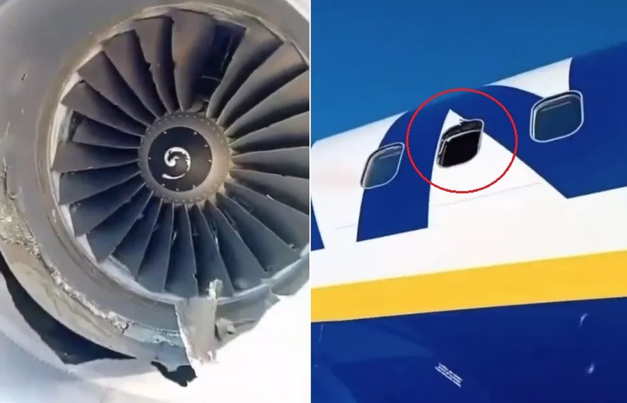 Vídeo mostra motor danificado que destruiu janela de avião: passageiro foi parcialmente sugado