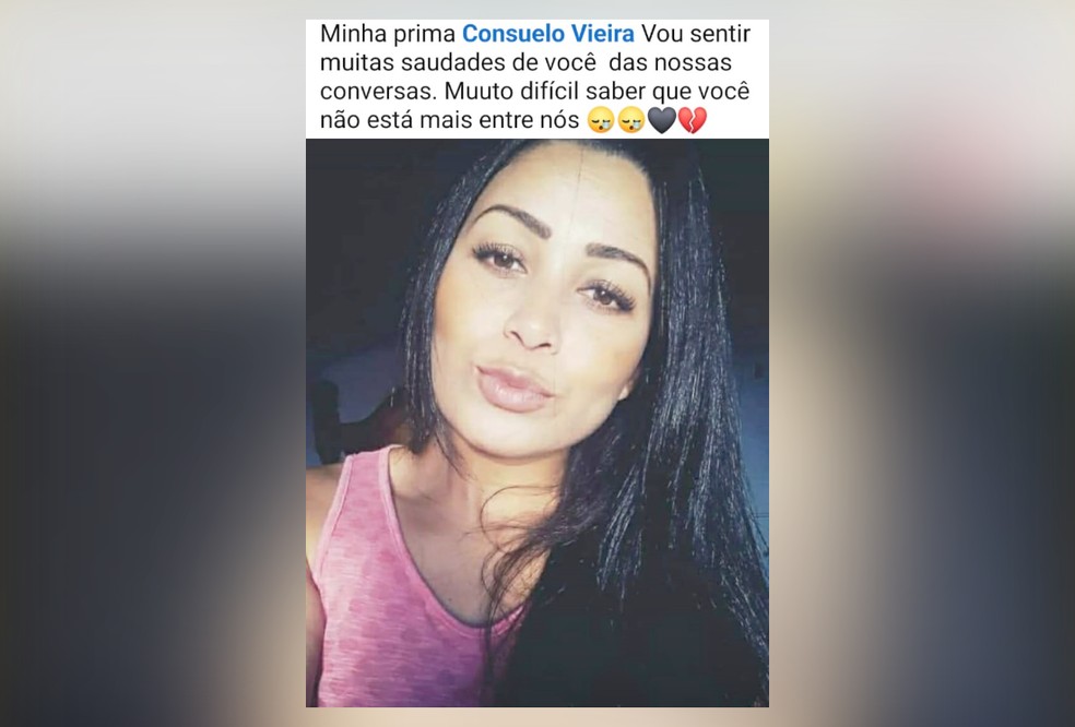 Prima de Cosuelo Teixeira Vieira, assassinada a tiros em Paty, lamenta a morte: "Dif&iacute;cil saber que voc&ecirc; n&atilde;o est&aacute; mais entre n&oacute;s" &mdash; Foto: Reprodu&ccedil;&atilde;o redes sociais