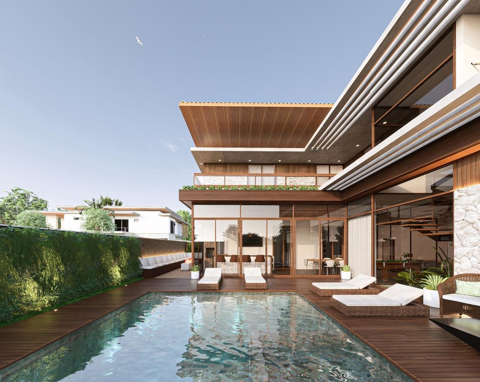 A mansão que João Gomes não gostou em condomínio de luxo em PE — Foto: Instagram/@agamaarquitetura