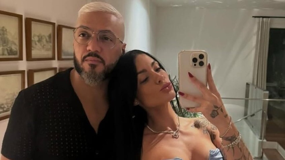 Belo e namorada, Rayane Figliuzzi — Foto: Reprodução/ Instagram