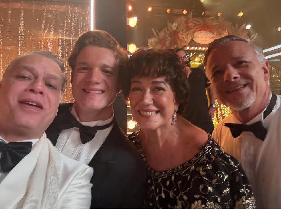 Fabio Assunção, Pedro Novaes, Lilia Cabral e Marcello Novaes em 'Garota do momento' — Foto: Reprodução/Instagram