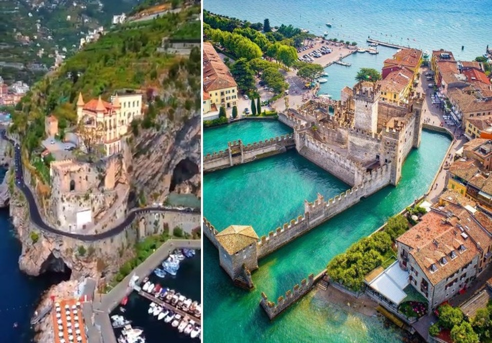 Sirmione está localizada às margens do Lago de Garda (Itália) — Foto: Reprodução/X