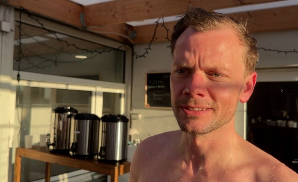 Peter Hummelgaard em sauna de Copenhague — Foto: AFP