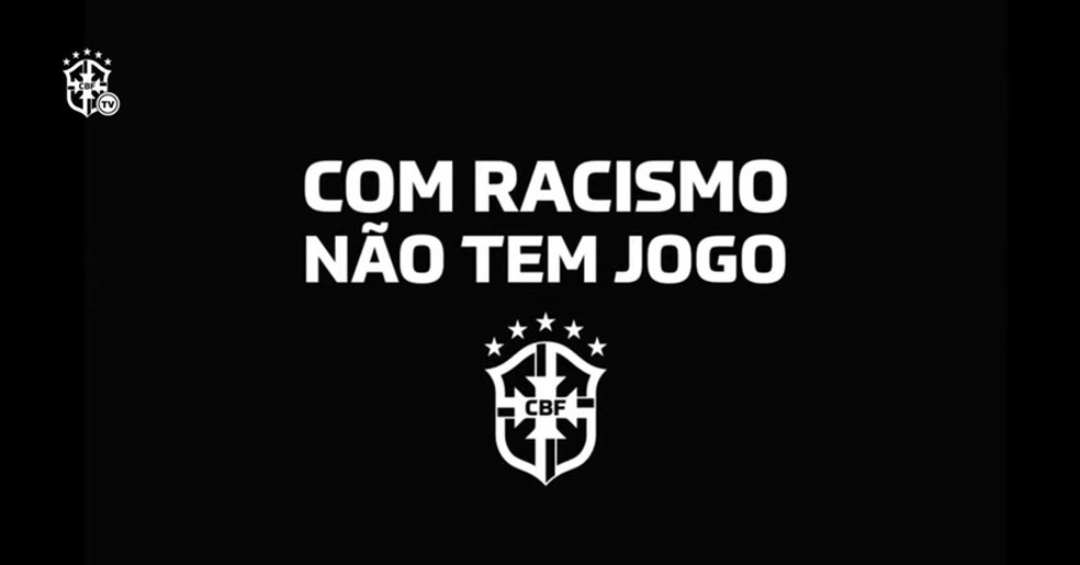 CBF apresenta campanha contra o racismo, antes da convocação da seleção brasileira principal — Foto: Reprodução