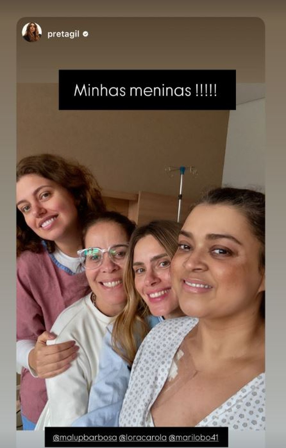Durante o fim de semana, Preta Gil compartilhou nas redes sociais a visita de amigas pr&oacute;ximas, como as atrizes Carolina Dieckmann, Malu Barbosa e Mari Lobo &mdash; Foto: Instagram/reprodu&ccedil;&atilde;o
