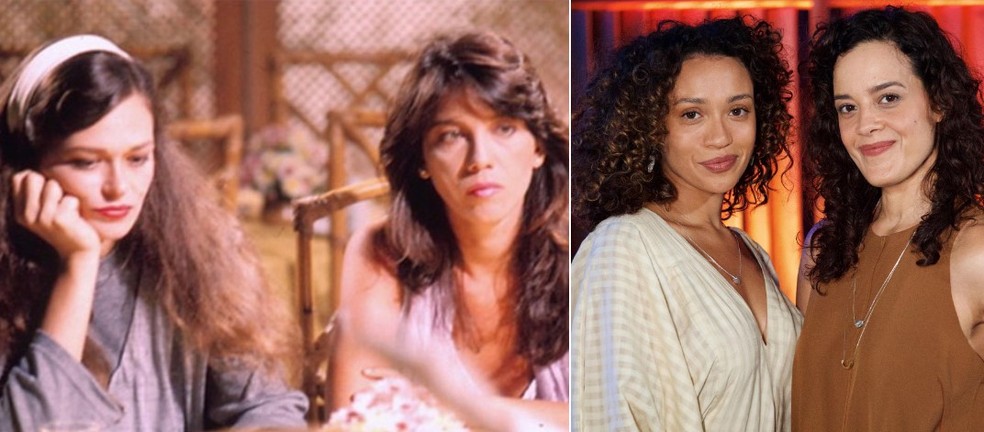 La&iacute;s e Cec&iacute;lia nas duas vers&otilde;es de 'Vale tudo' &mdash; Foto: Divulga&ccedil;&atilde;o/ Rede Globo