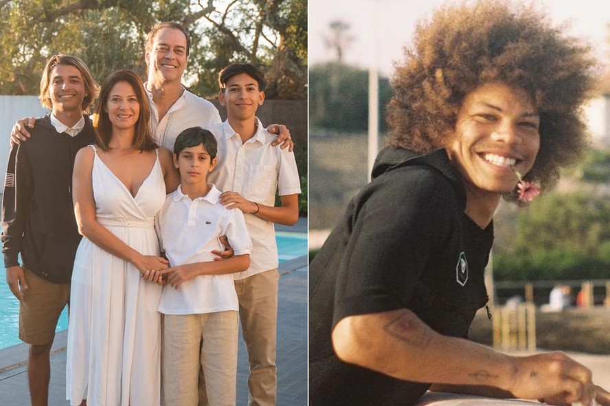 Marcello Antony com a mulher e os quatro filhos