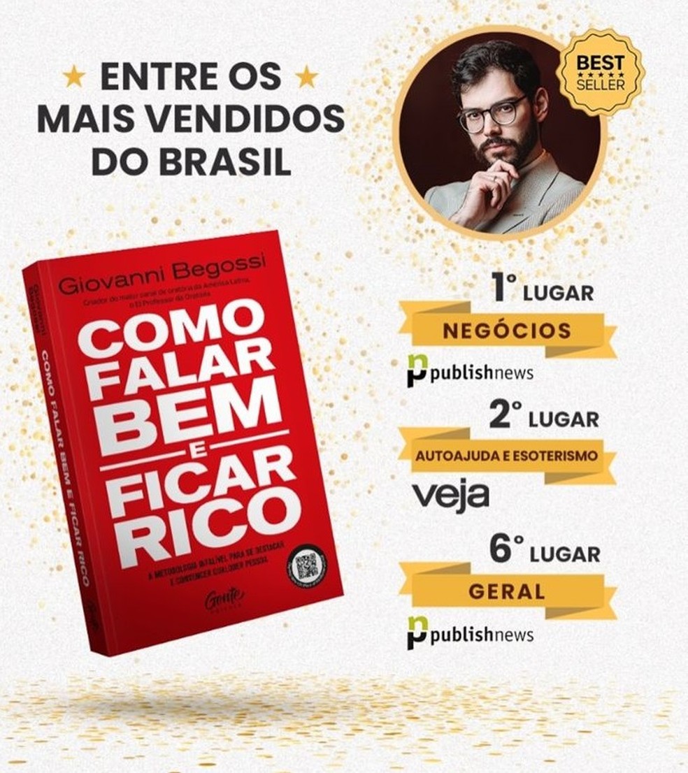 Livro sobre oratório, de Giovanni Begossi, é best-seller na Amazon — Foto: Divulgação